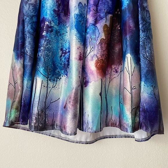 Choies sz M blue abstract midi flare fairy‎ Y2k skirt - Picture 3 of 9